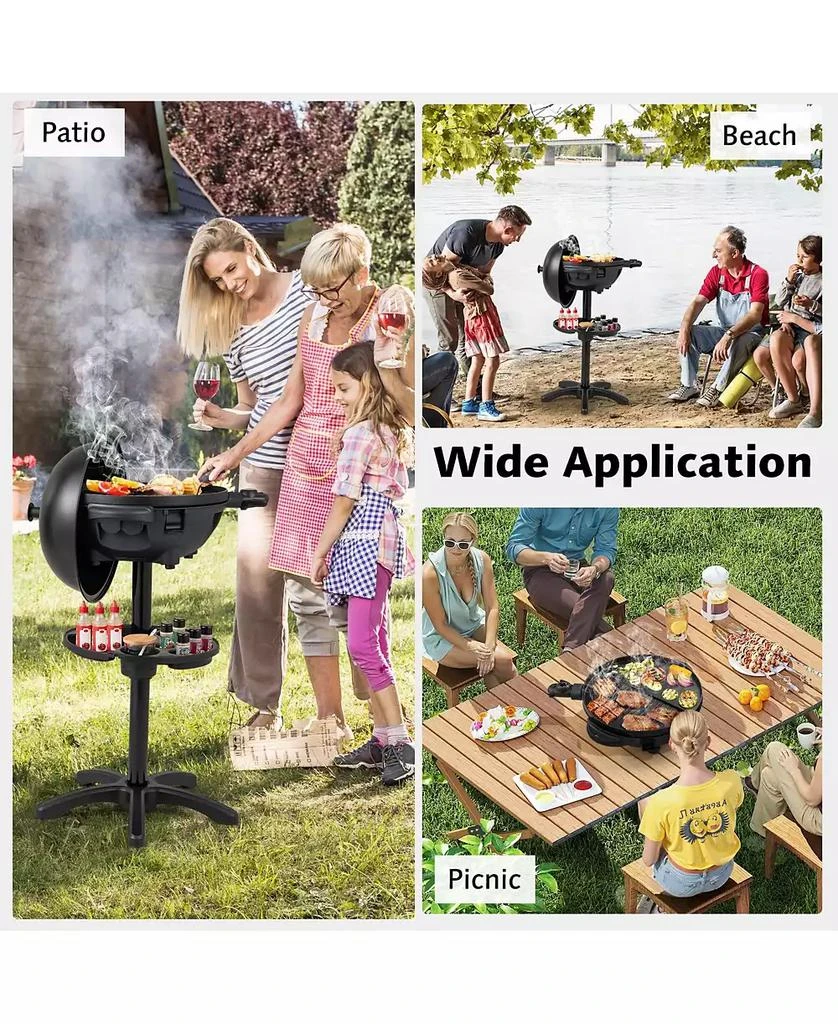 Ecooso Electric BBQ Grill 1200W Indoor Outdoor Grill with 2-Zone Non-Stick Grilling Plate 9