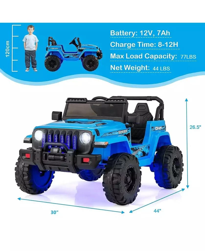 Mecale 12V Kids Ride-on Jeep Car with 2.4 G Remote Control 3