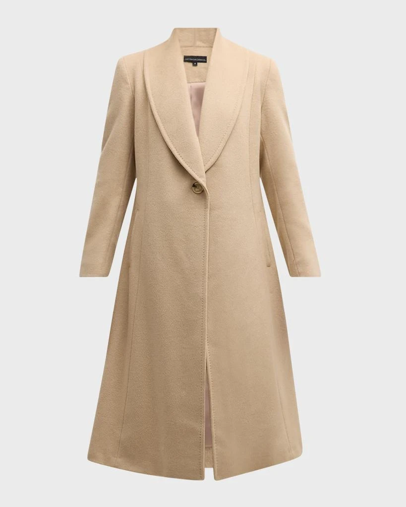 Sofia Cashmere Shawl-Collar Camel Hair Princess Coat 1