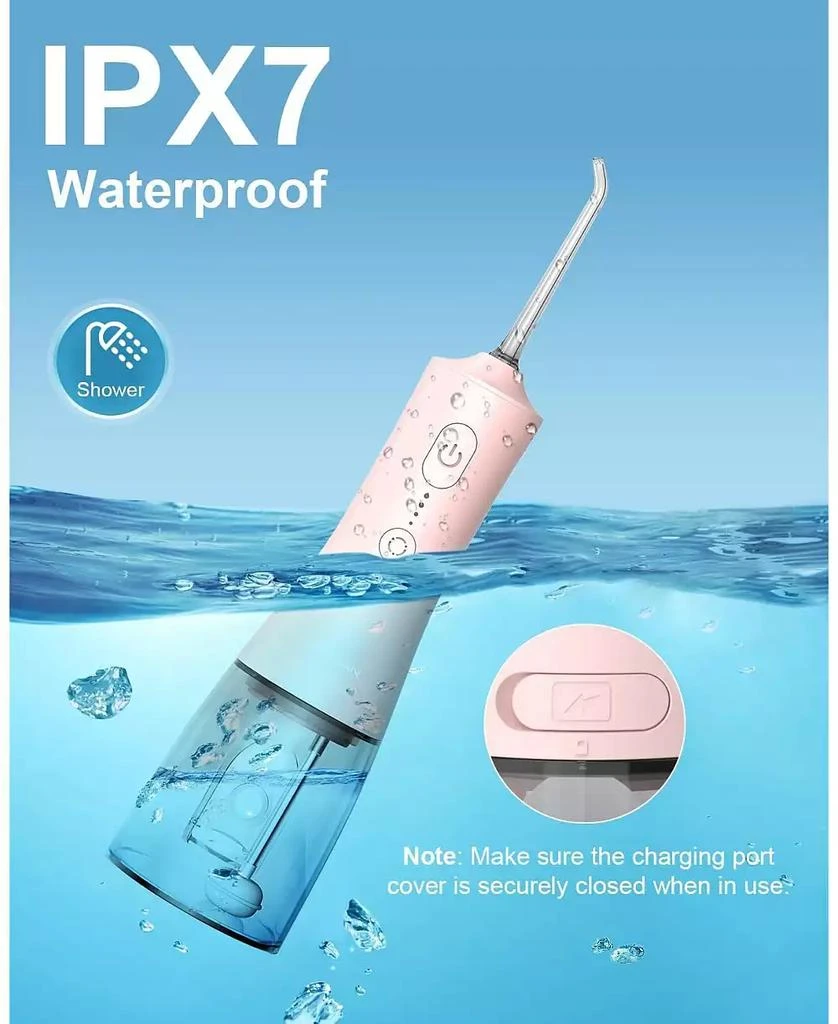 HEATDAZ 300ml Cordless Water Flosser with 4 Jet Tips, Portable Water Dental Flossers, Rechargeable Oral Irrigator with 4 Modes for Home Travel 2