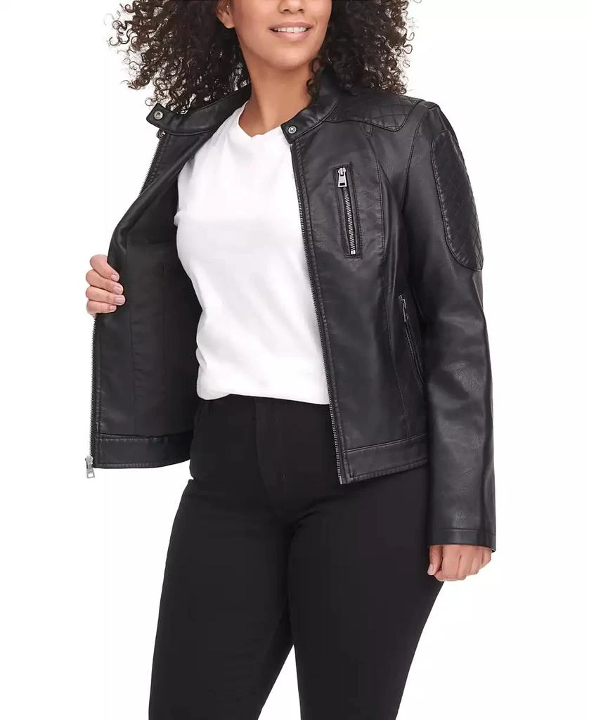 Levi's Plus Size Faux Leather Motocross Racer Jacket 10