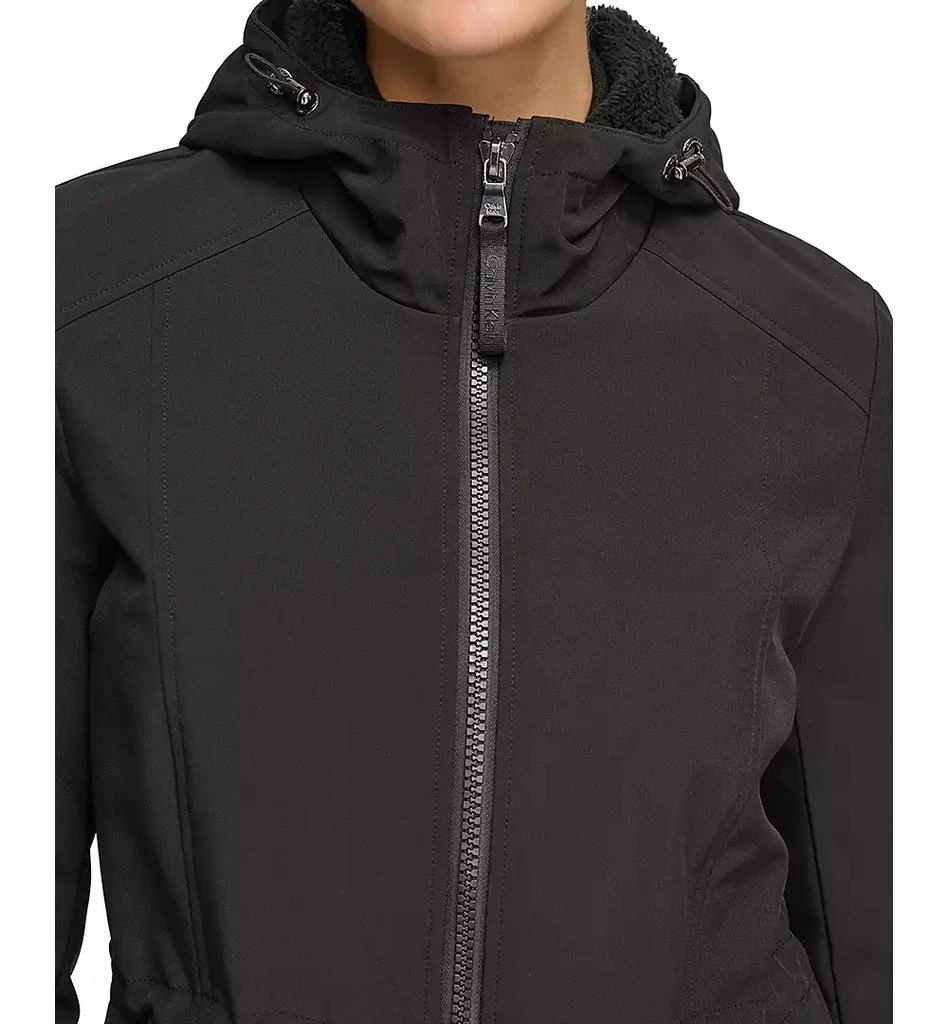Calvin Klein Womens Hooded Faux-Fur-Lined Anorak Raincoat 4