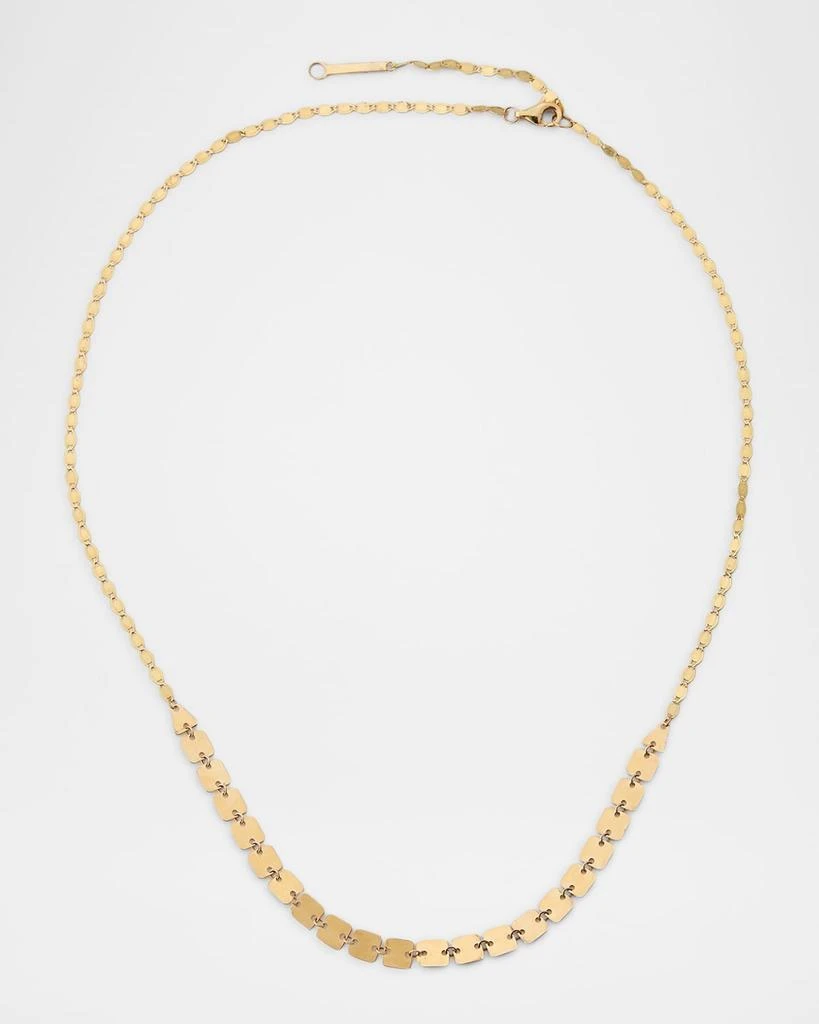 LANA Laser Square and Petite Nude Chain Necklace