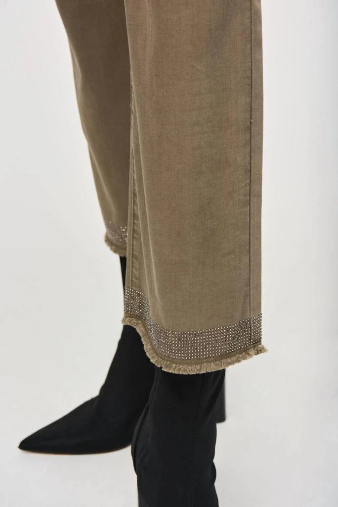 JOSEPH RIBKOFF Joseph Ribkoff - Denim Straight Pants With Frayed Hem 5