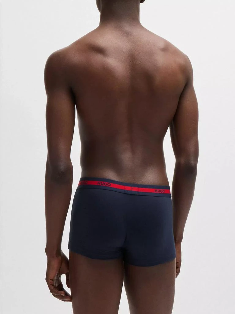 Hugo Boss Three Pack of Logo Waistband Trunks in Stretch Cotton 3