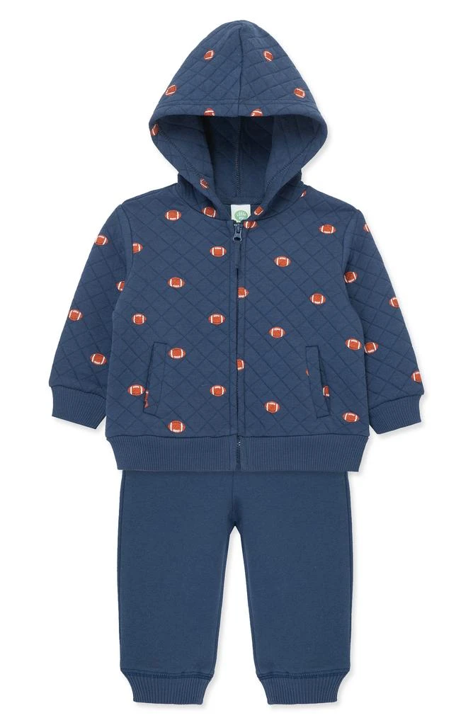 Little Me Football Quilted Zip Hoodie & Pants Set 6