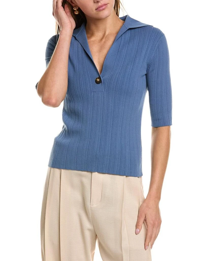 Vince Vince Elbow-Sleeve Polo Sweater 1