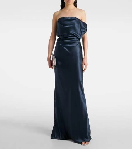 The Sei Draped silk satin gown 2