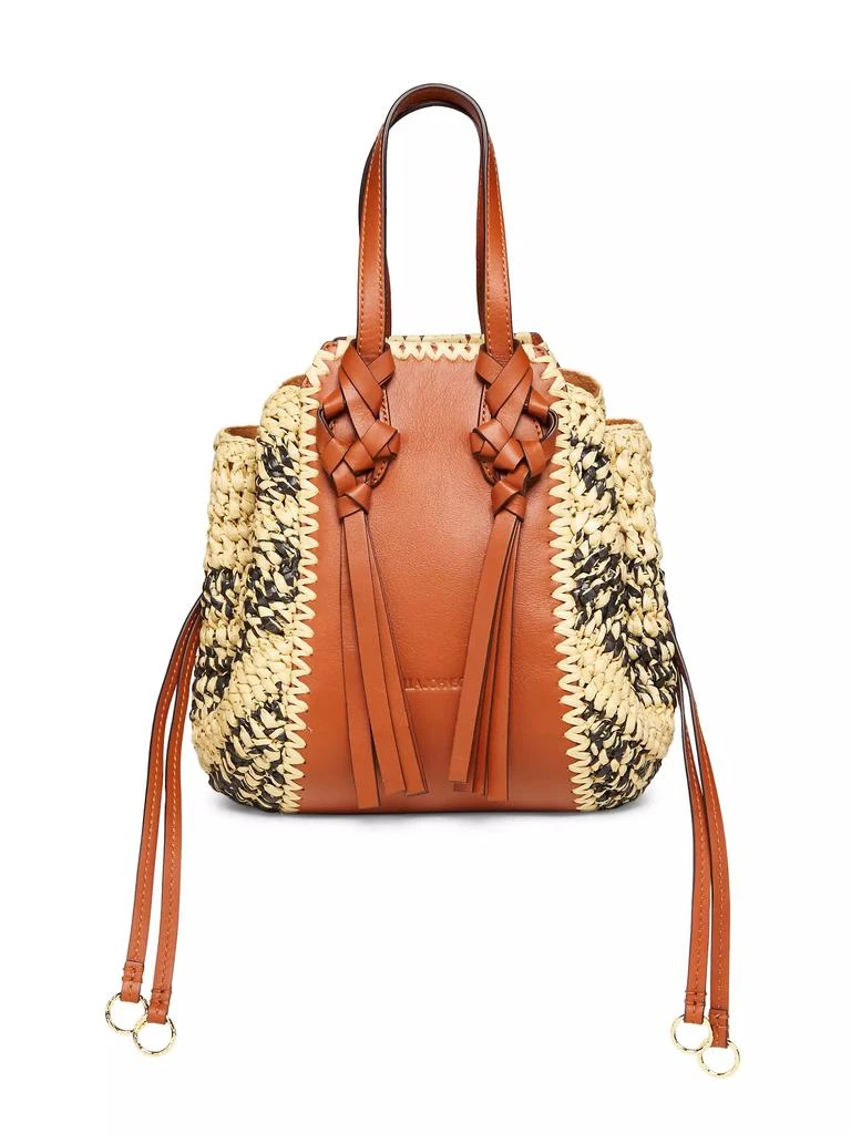 Ulla Johnson Gio Raffia &amp; Leather Top Handle Bag 1