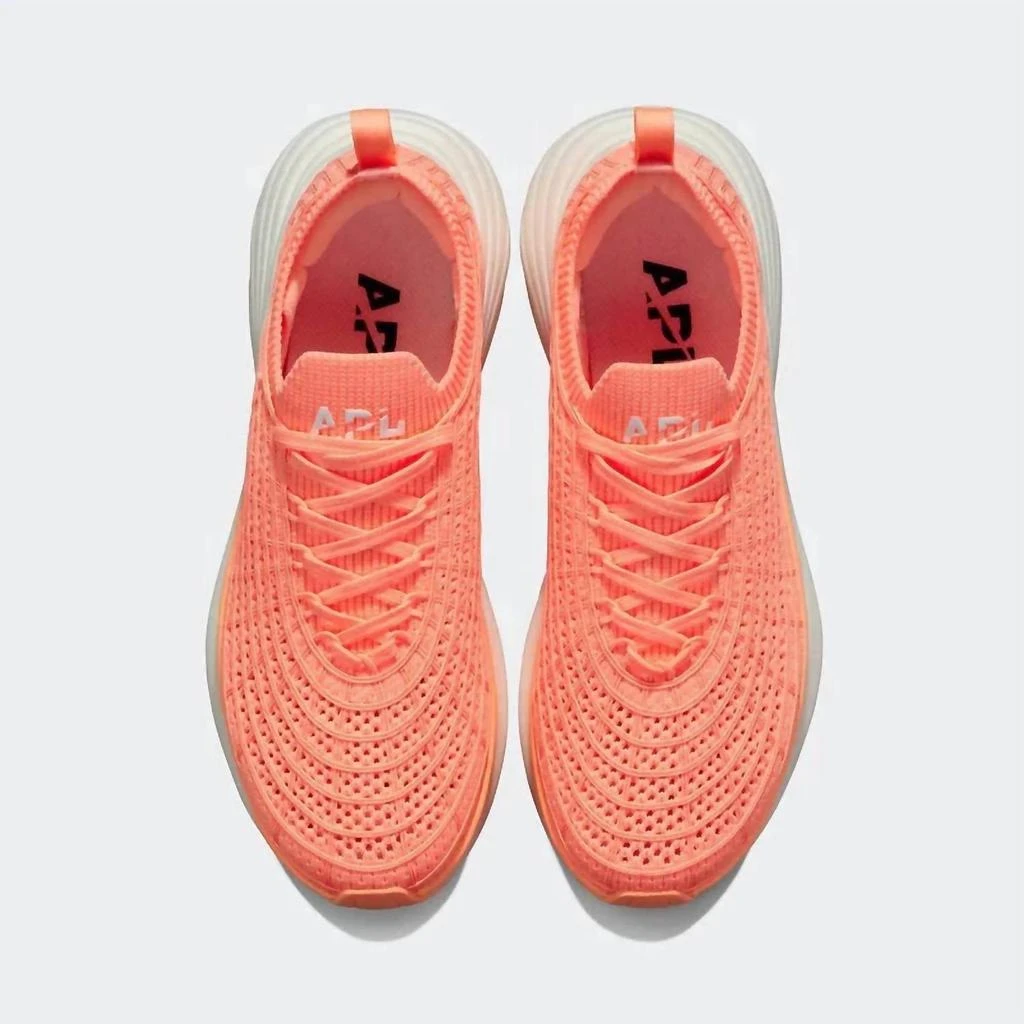 APL Women's Techloom Zipline Sneaker In Neon Peach/white 2