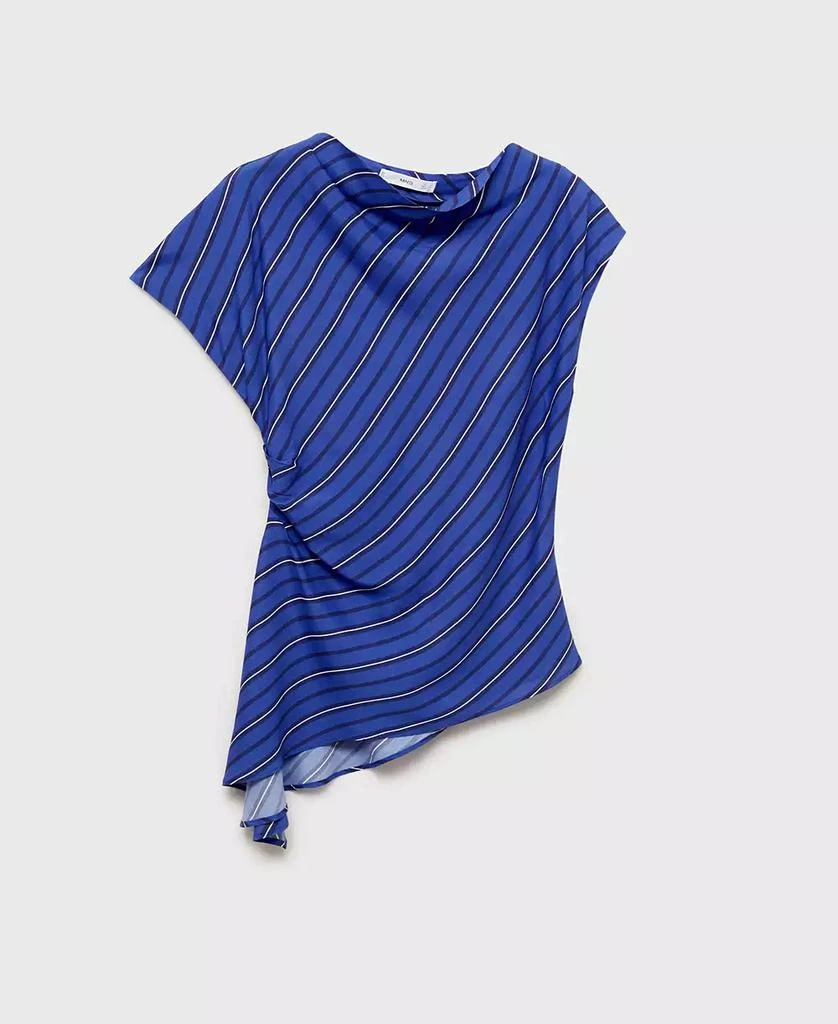Mango Women's Asymmetrical Striped Blouse 5