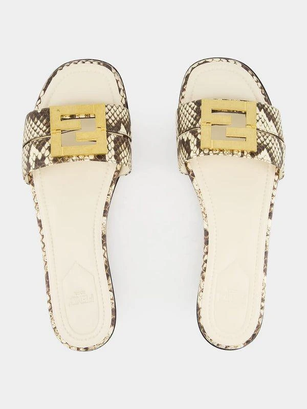 Fendi MULTICOLOR LEATHER FENDI FFOLD SLIPPERS 4