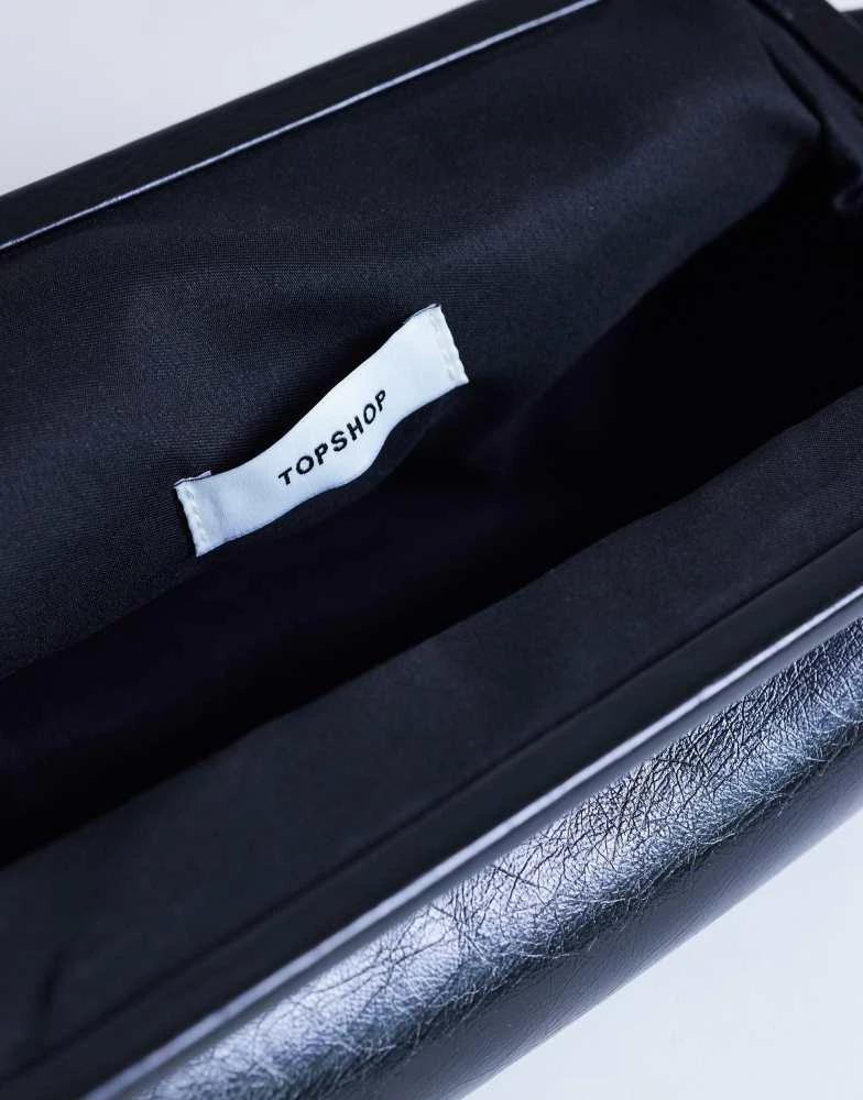 Topshop Topshop Anna angular clutch bag in black 4