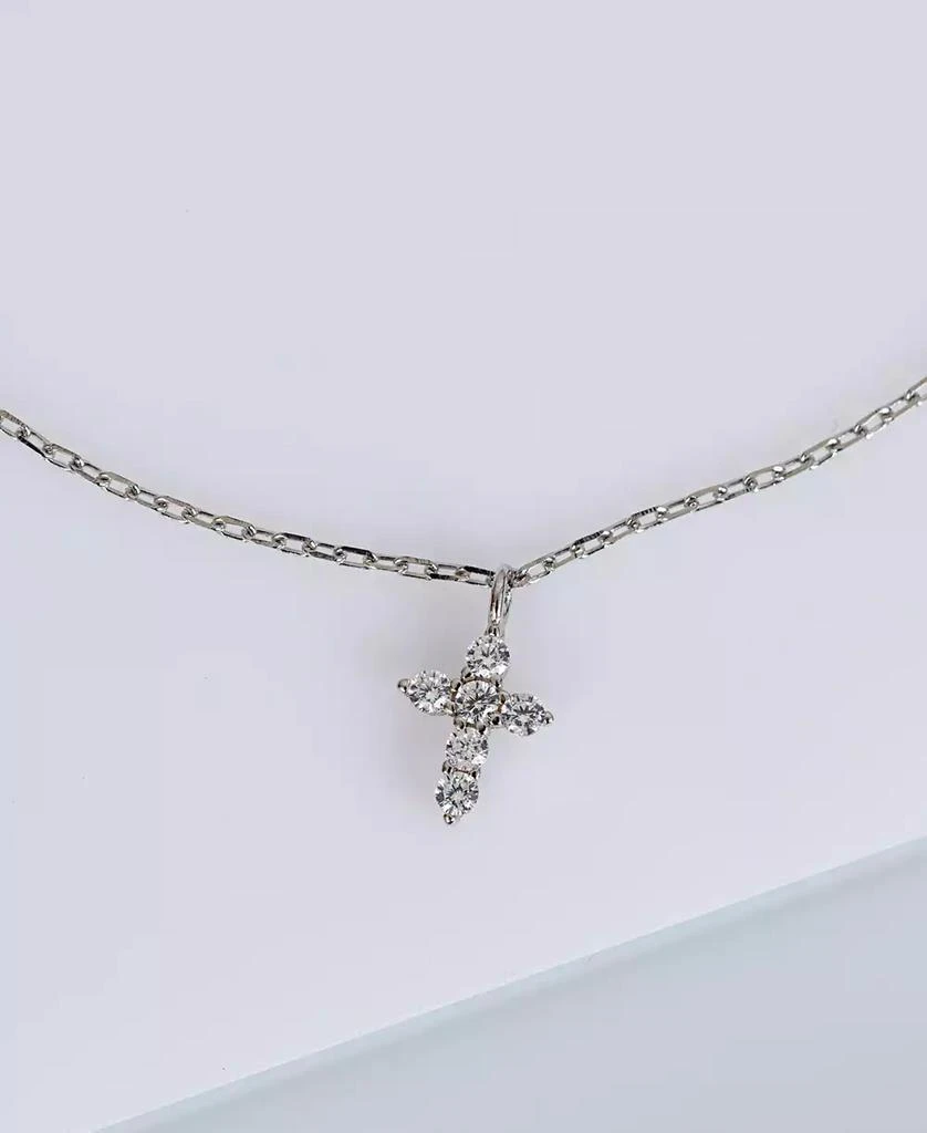 Giani Bernini Cubic Zirconia Cross Charm Ankle Bracelet in Sterling Silver, Created for Macy's 2