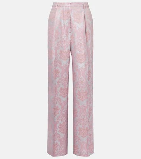 Dries Van Noten Floral jacquard straight pants 1
