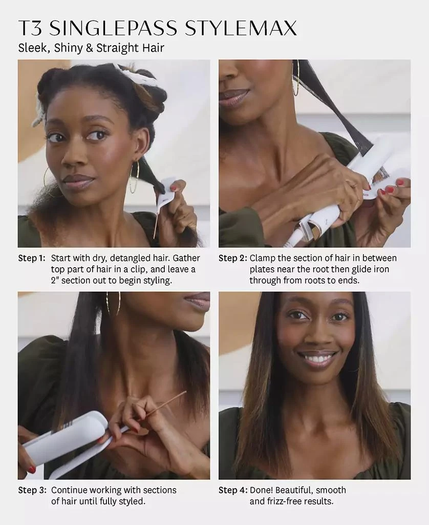 T3 SinglePass StyleMax Professional 1" Flat Iron with Automated Heat in Satin Blush 12