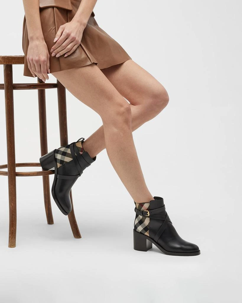 Burberry Pryle Equestrian Horse Check Ankle Booties 2