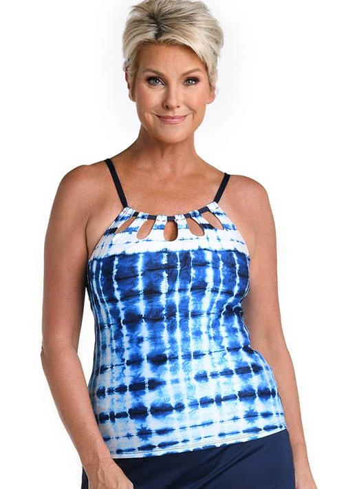 24th and Ocean And Ocean Cut Out High Neck Tankini Swim Top 1
