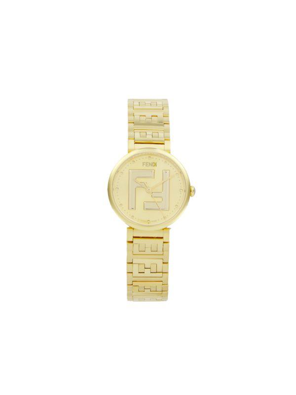 稀少 FENDI(フェンディ) IP Yellow Gold Bracelet Ladies Watch Fendi IP Yellow Gold Stainless Steel Bracelet Watch/29MM