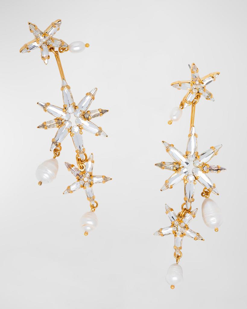 Elizabeth Cole Talitha Crystal and Pearl Earrings