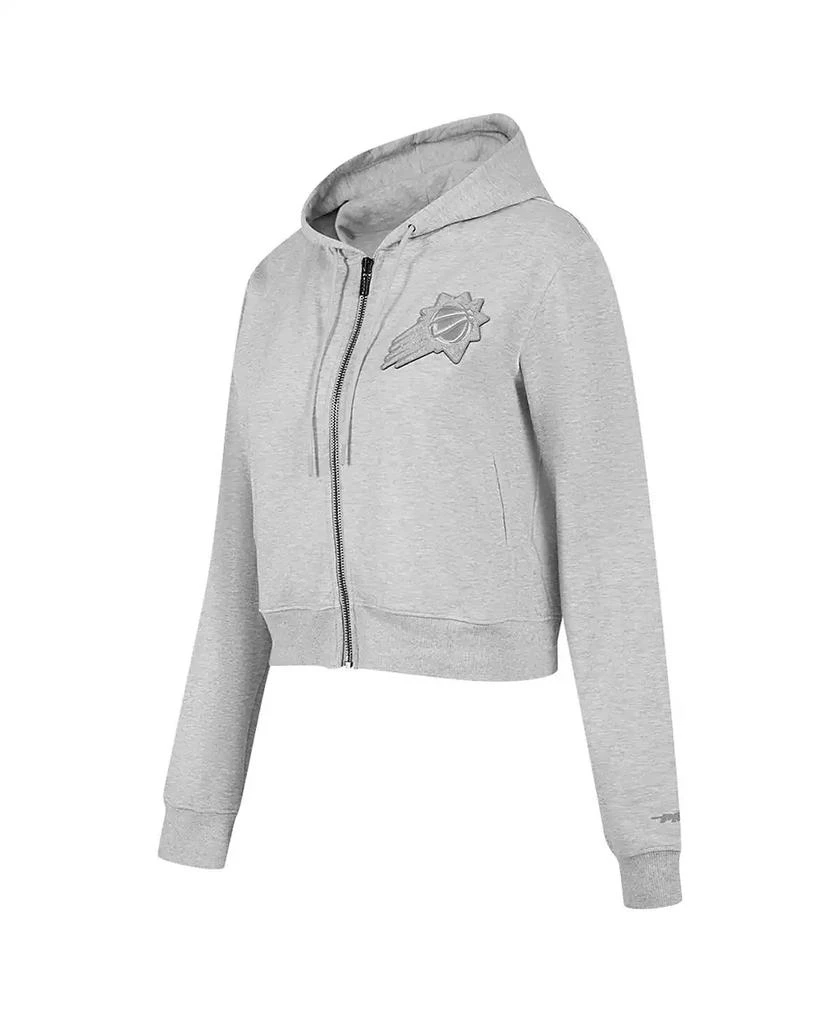 Pro Standard Women's Heather Gray Phoenix Suns Triple Tonal Full-Zip Hoodie 3