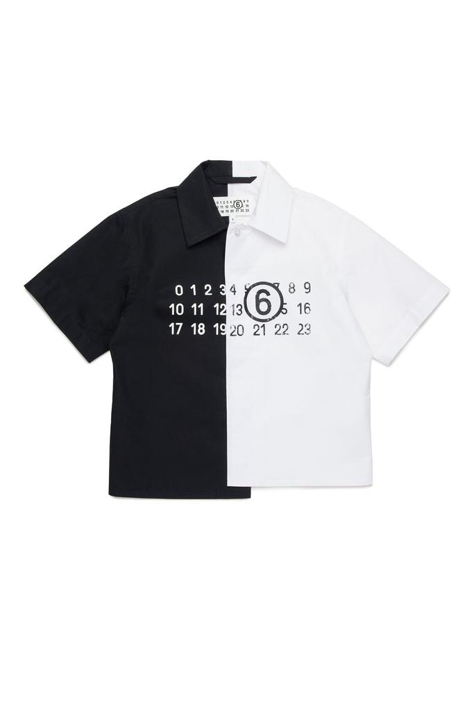 Shop MM6 Maison Margiela Kids Colorblock Short-Sleeved Shirt