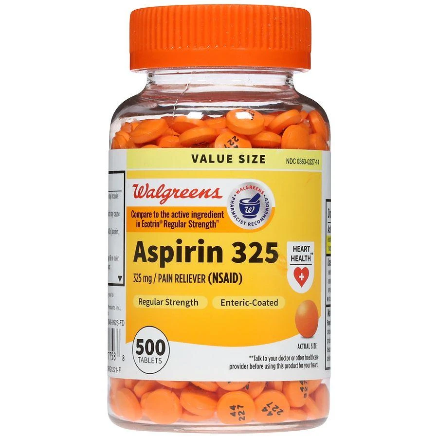 Walgreens Aspirin 325 mg Enteric-Coated Tablets Regular Strength 3