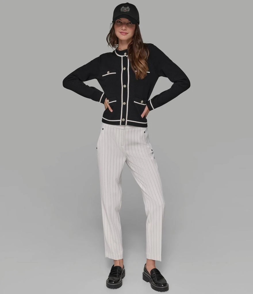 Karl Lagerfeld Paris CROPPED CARDIGAN WITH CONTRAST PIPING 6