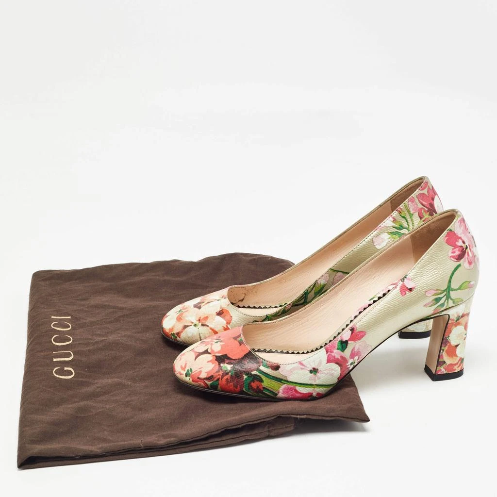 Gucci Gucci Multicolor Leather Bloom Print Round Toe Pumps Size 36 9