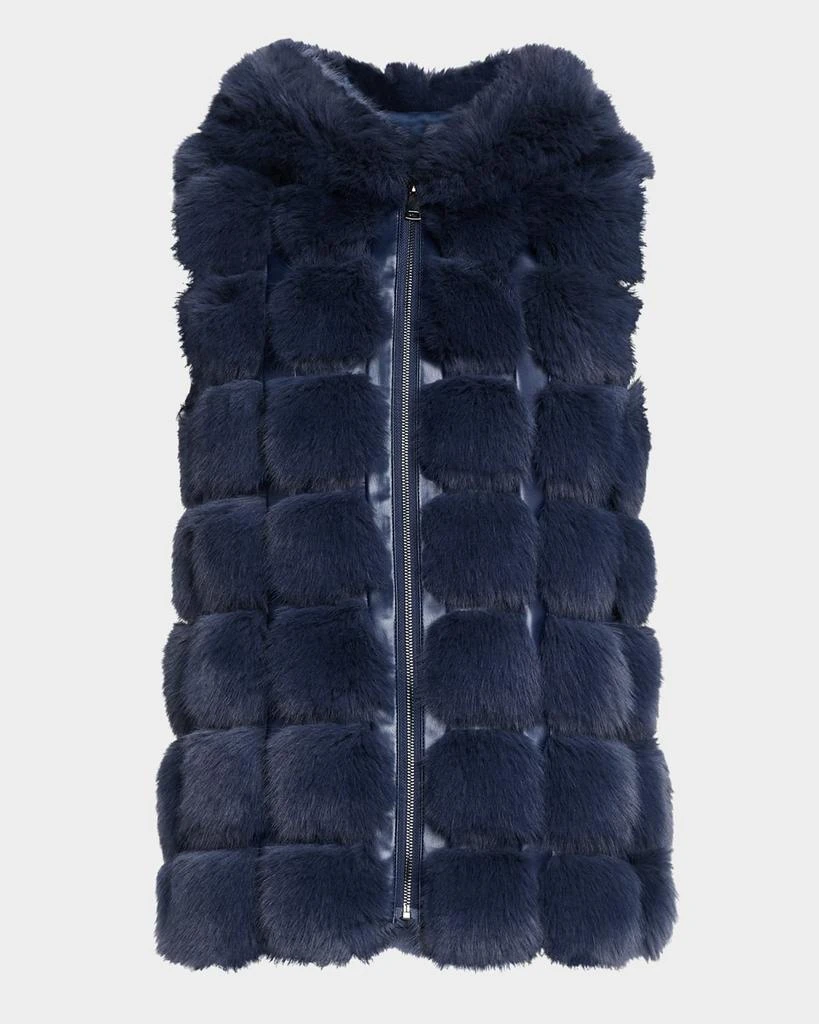 Adrienne Landau The Adrienne Faux Fur Hooded Vest 1