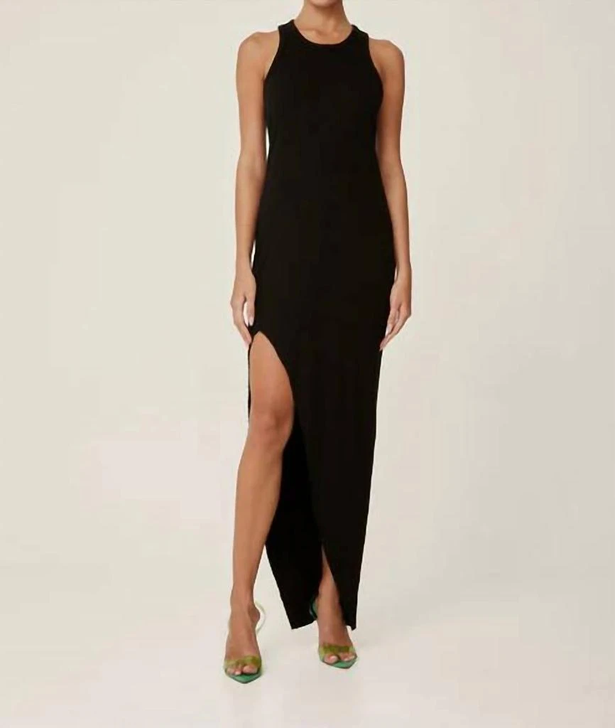 Lanston Lanston - Ribbed Asymmetrical Dress 1