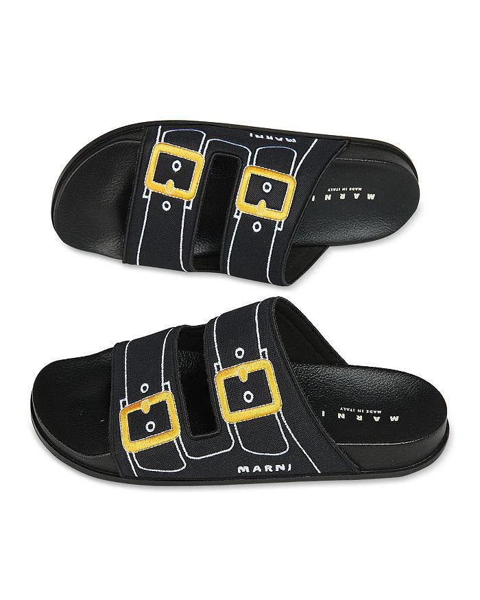 Marni Men's Embroidered Slip On Slide Sandals 2