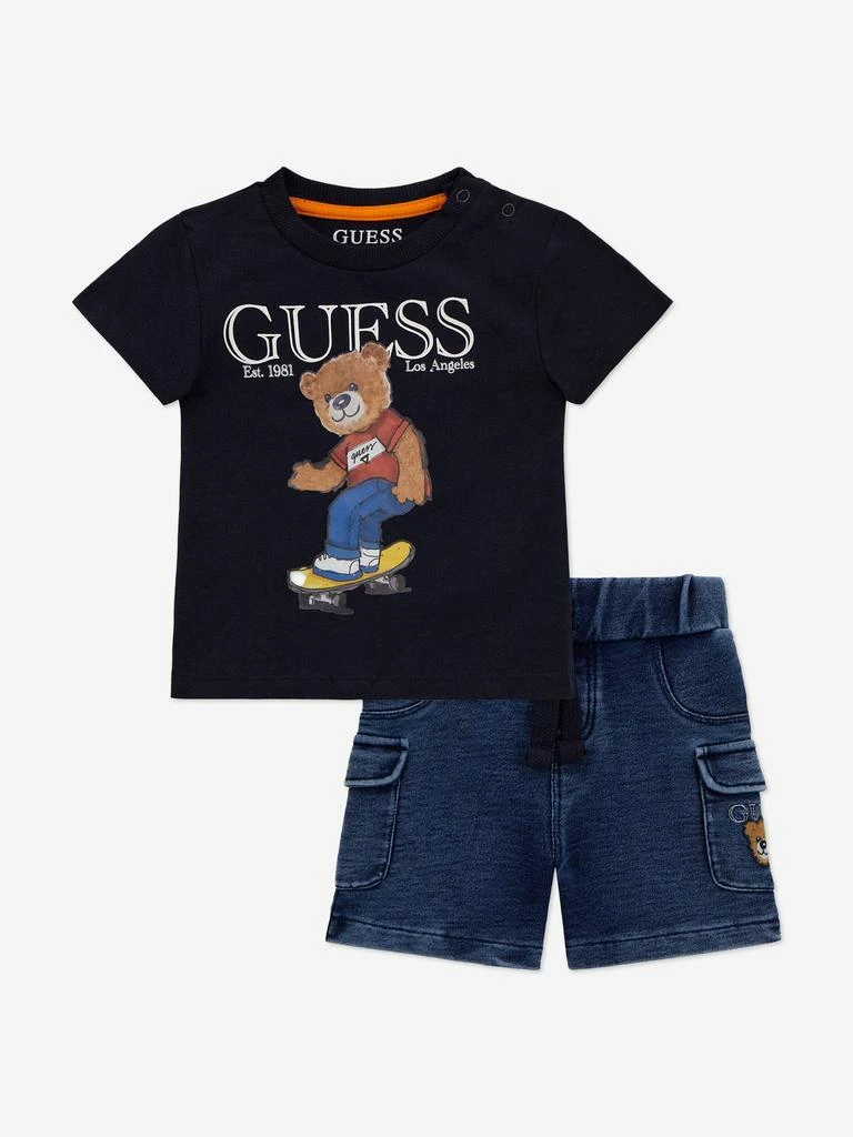 GUESS Baby Boys Bear Short Set in Navy 1