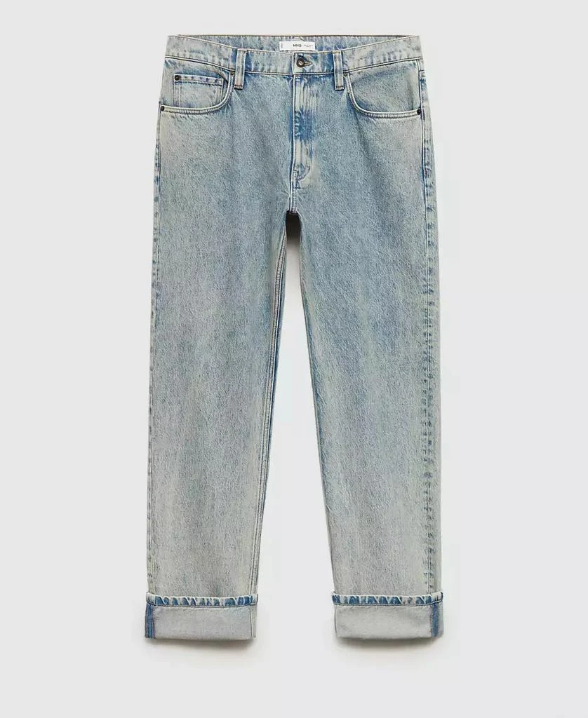Mango Men's Turn-Up Hem Straight-Fit Jeans 6