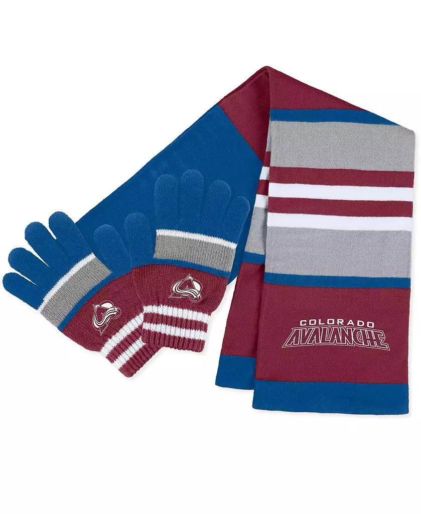 WEAR by Erin Andrews Women's Colorado Avalanche Stripe Glove and Scarf Set