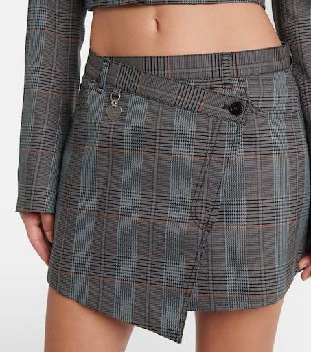 Acne Studios Irinna wool-blend plaid wrap skirt 4