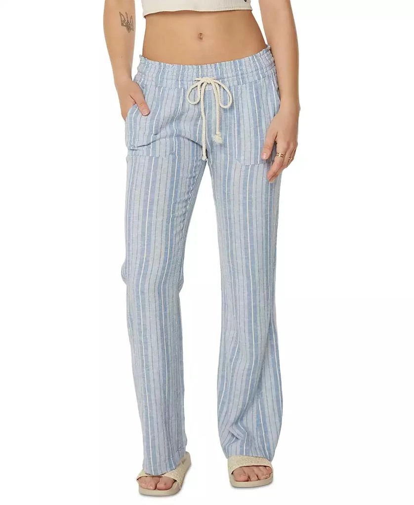 Roxy Juniors' Oceanside Striped Wide-Leg Beach Pants 4
