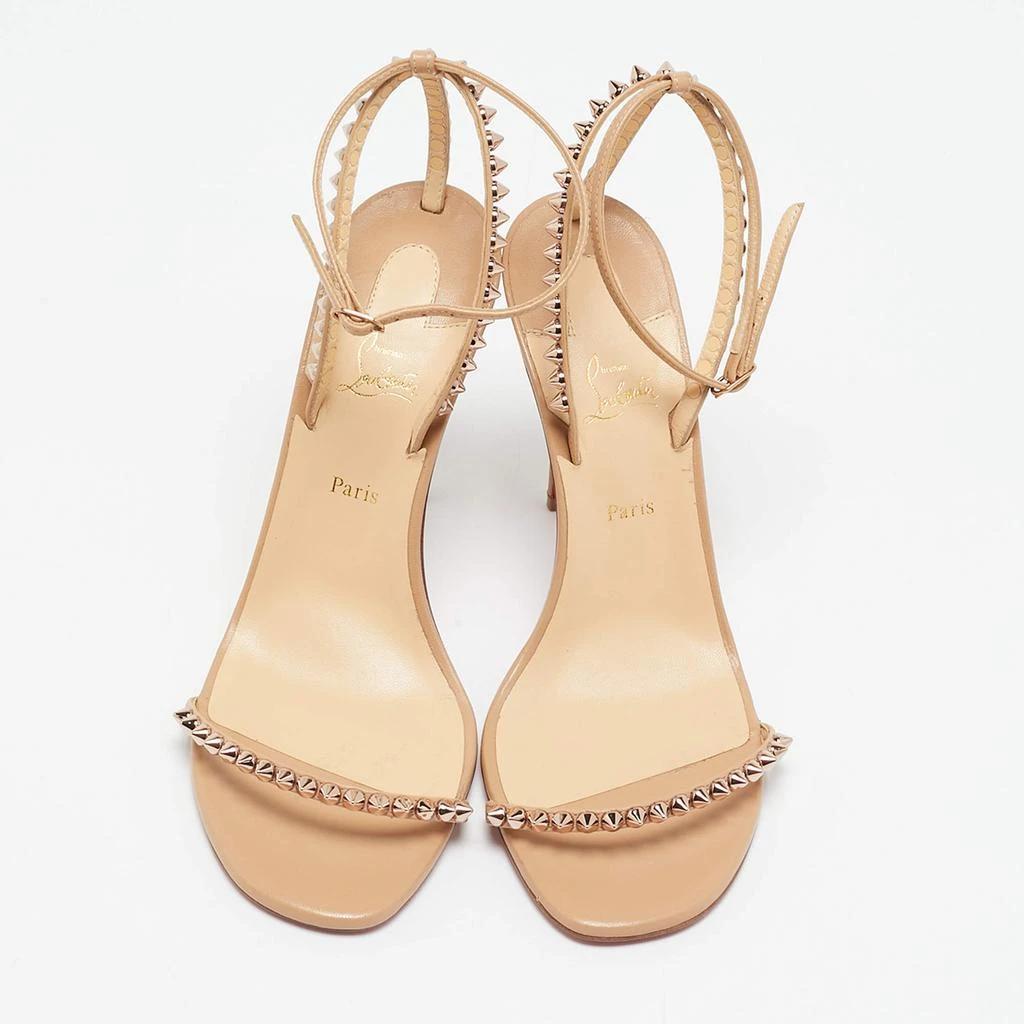 Christian Louboutin Christian Louboutin Beige Leather Loubi Queen Ankle Strap Sandals Size 38.5 3