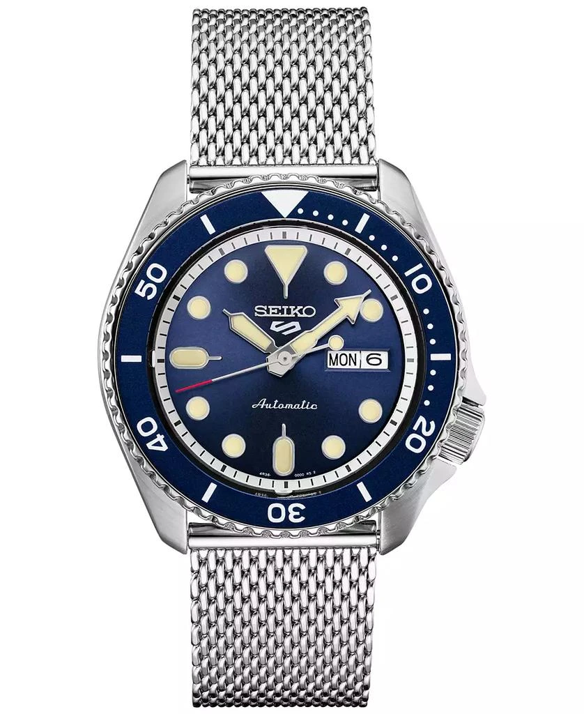Seiko Men's Automatic 5 Sports Stainless Steel Mesh Bracelet Watch 42.5mm 1