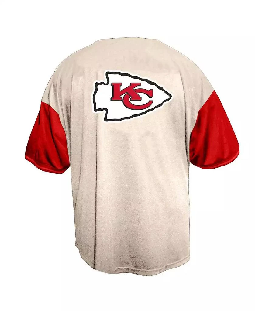 Fanatics Men's Cream Kansas City Chiefs Vintage Full-Button Short Sleeve Shirt 3