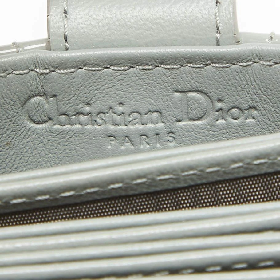 Dior Dior Grey Cannage Patent Leather Lady Dior 5 Gusset Card Holder 8
