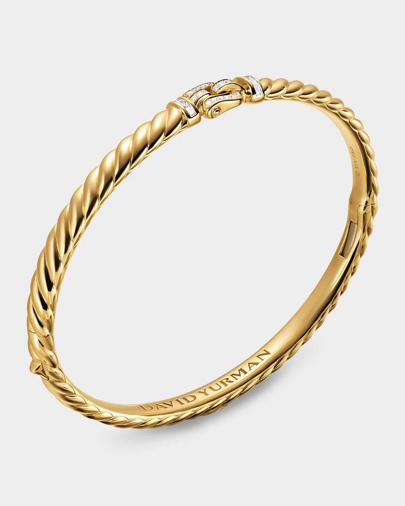 David Yurman Sculpted Cable Buckle Bracelet with Diamonds in 18K Gold 3