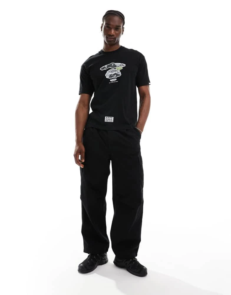 AAPE Aape By A Bathing Ape logo hiphop t-shirt in black 4