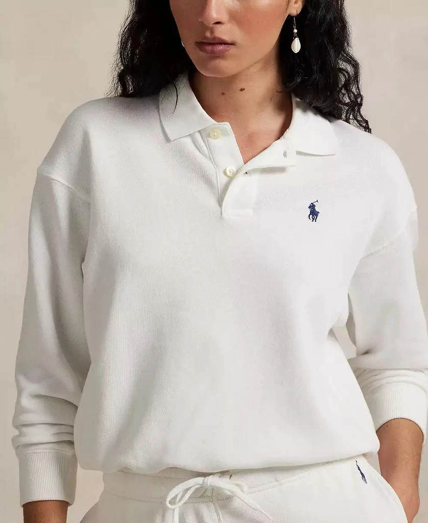 Ralph Lauren Women's Lightweight Fleece Long-Sleeve Polo Sweatshirt 3