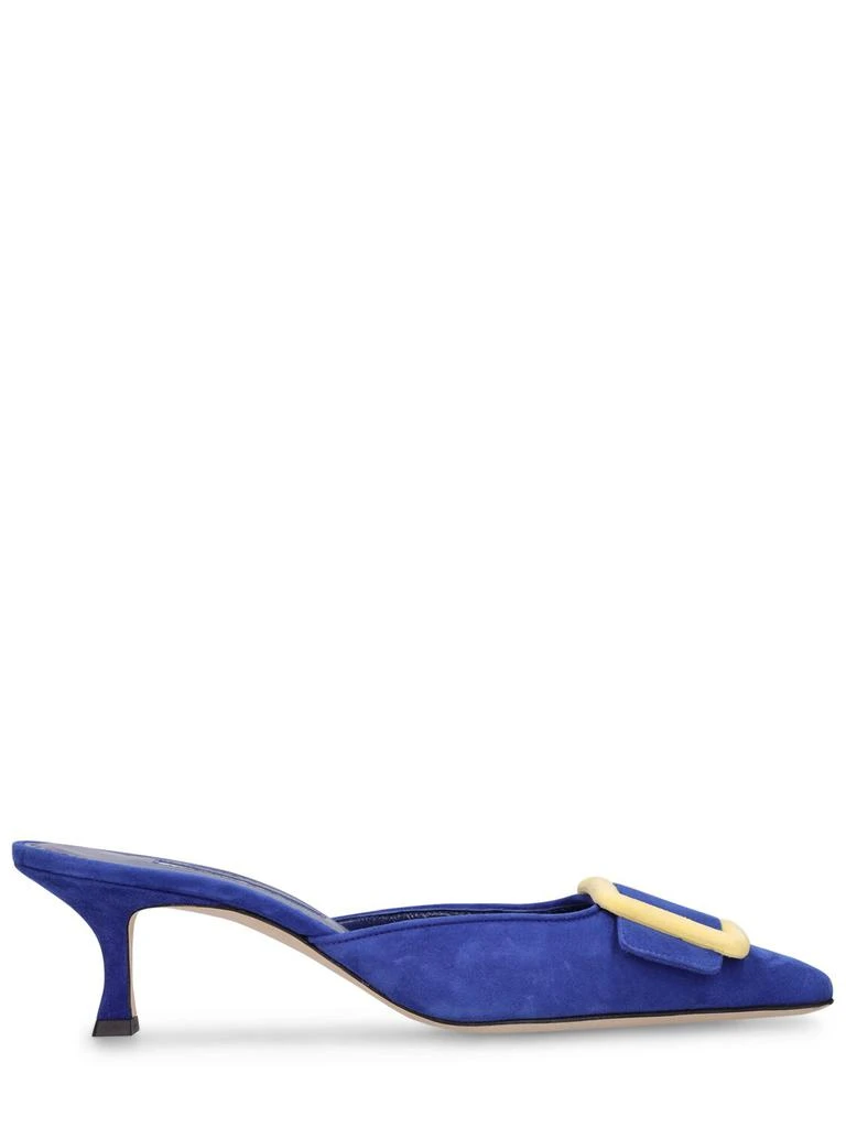 MANOLO BLAHNIK 50mm Maysalebi Suede Mules 1