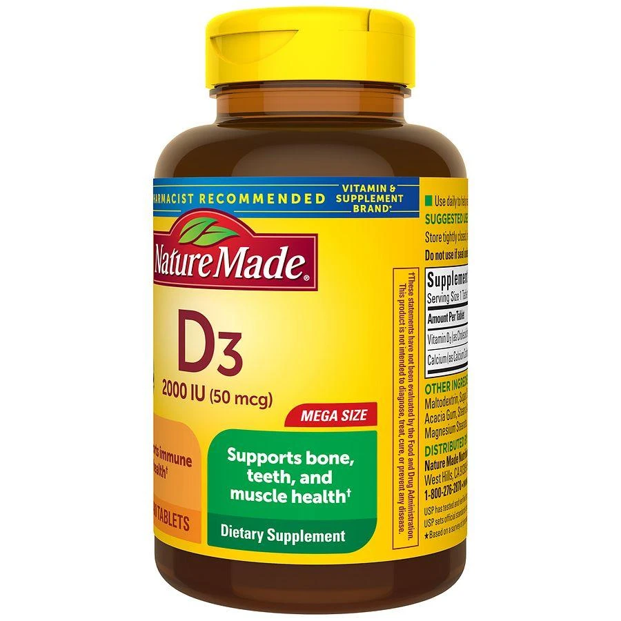 Nature Made Vitamin D3 2000 IU (50 mcg) Tablets 9