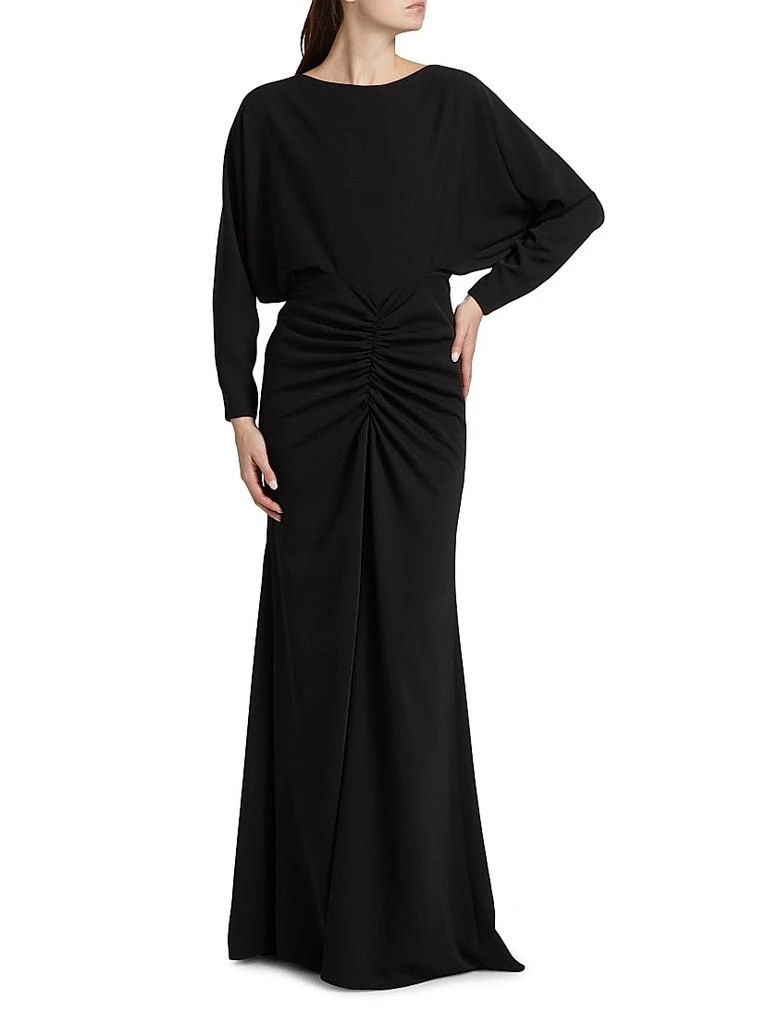 Amsale Satin Ruched Gown 3