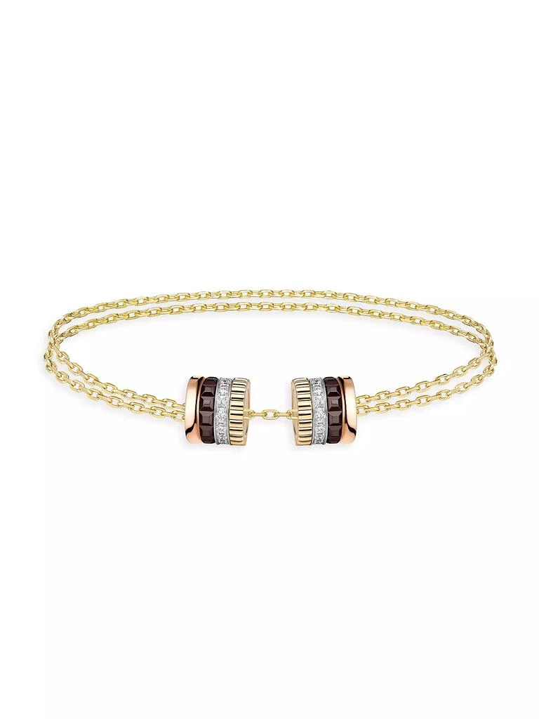 Boucheron Quatre Classique Tri-Tone 18K Gold & 0.24 TCW Diamond Chain Bracelet 3