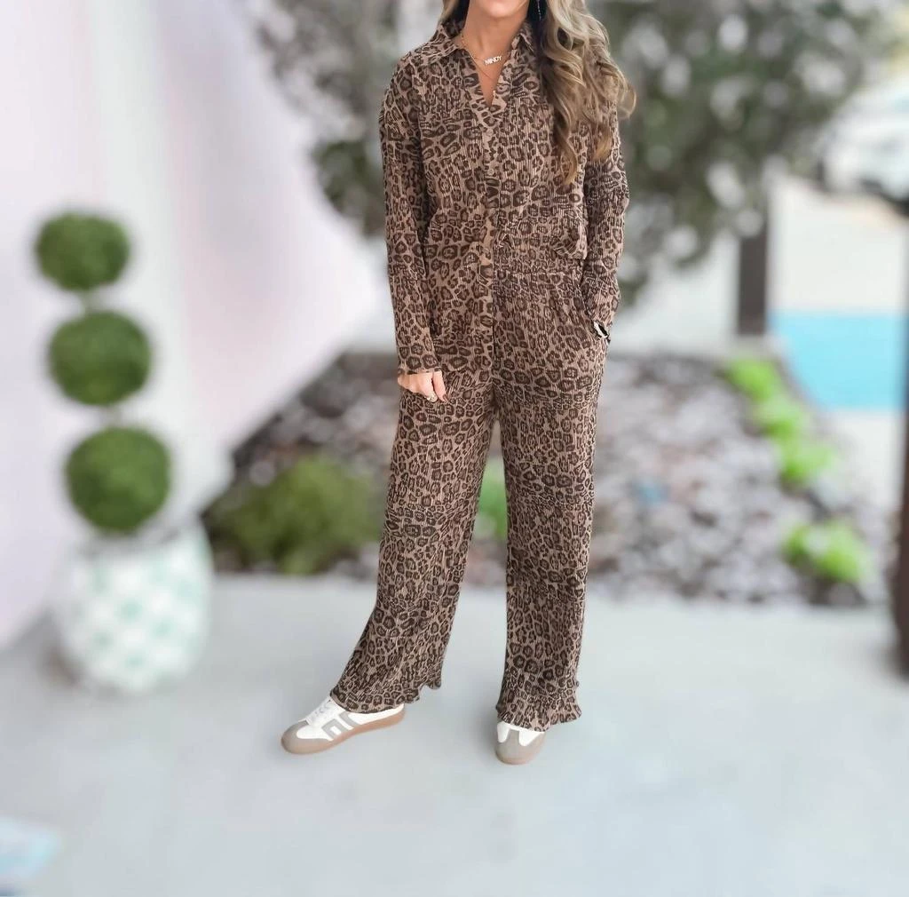 VERY J Very J - Wild Two Piece Long Sleeve Pant Set