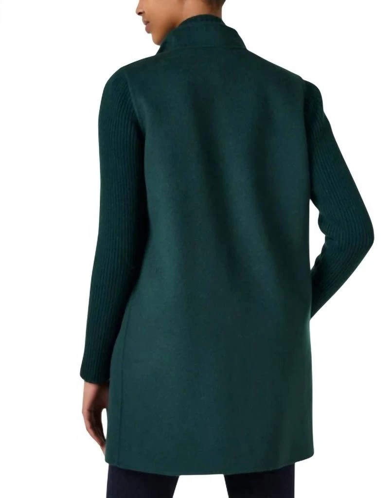 Kinross Rib Sleeve Coat In Cypress 2